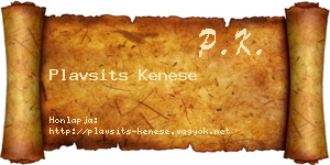Plavsits Kenese névjegykártya